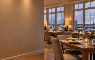 Event-ready winter yacht club clubhouse